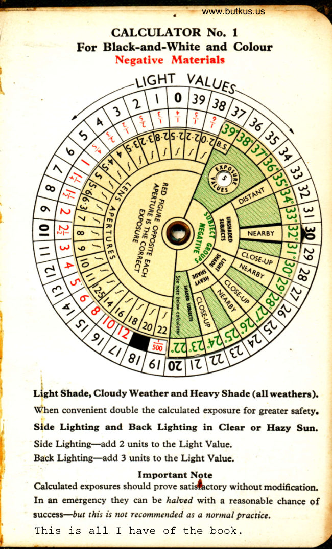 Light values — calculator dial manual cover