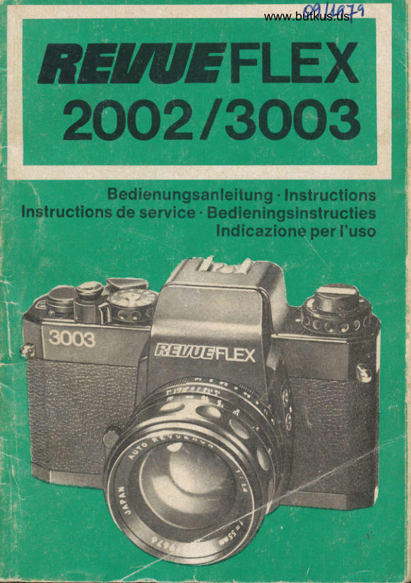 Revueflex 2002 3003 manual cover