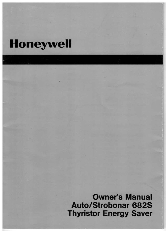 Honeywell Strobonar 628S manual cover