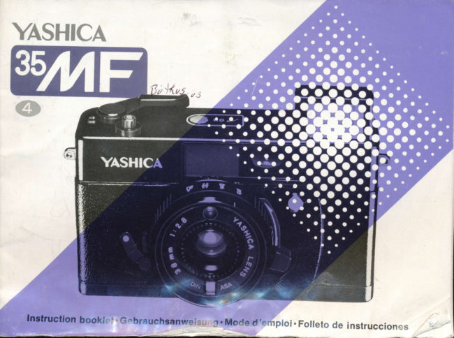 Yashica 35 Mf manual cover