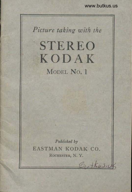Kodak Stereo No. 1 manual cover
