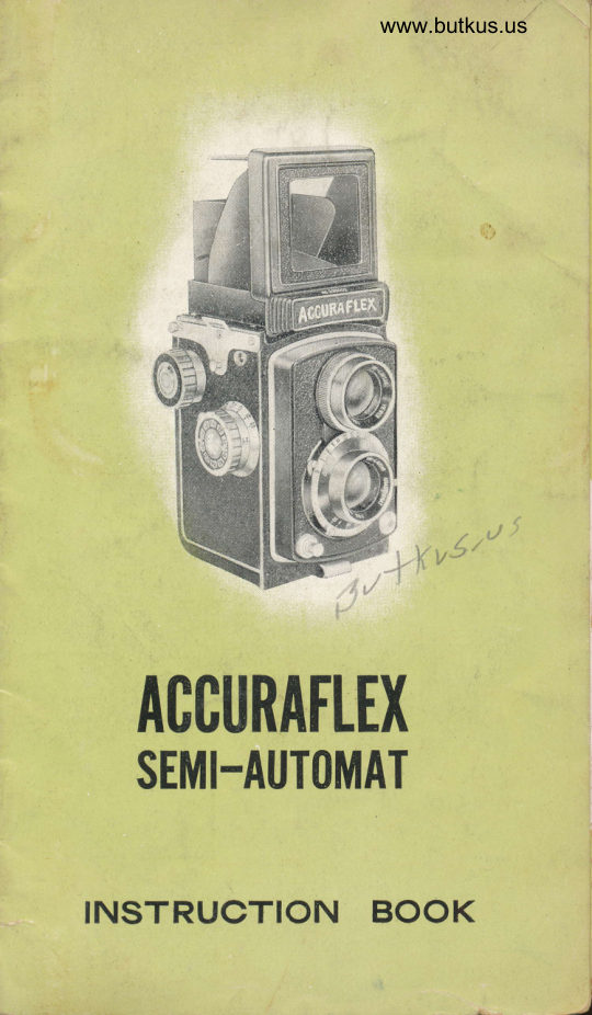 Accuraflex-semi automatic camera manual cover
