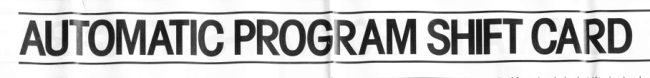 Minolta Automatic Program Shift Card manual cover
