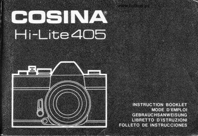 Cosina Hi Lite 405 manual cover