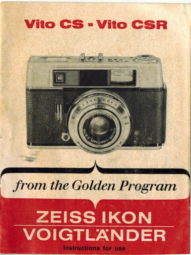 Voigtlander Vito CS - Vito CSR manual cover