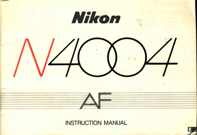 N4004AF Nikon N4004 AF manual cover