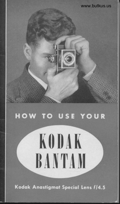 Kodak Bantam Anastigmat F/4.5 single page scans manual cover