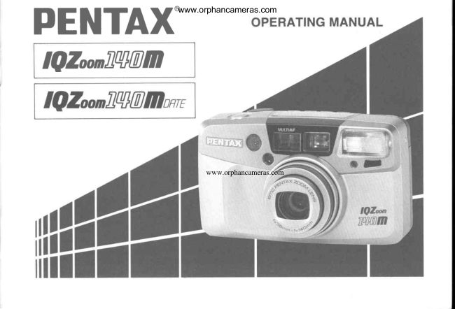 Pentax IQZoom 140M / IQZoom 140M date manual cover