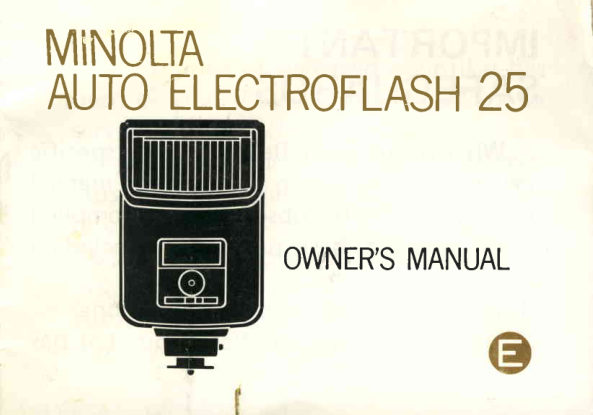 Minolta Auto electronic flash 25 manual cover