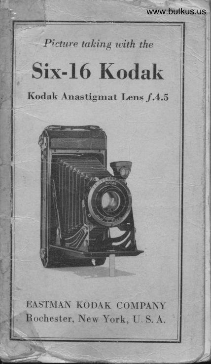 Kodak Six-16Kodak Anastigmat F4.5 manual cover