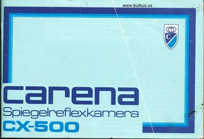 Cosina carena cx 500 manual cover