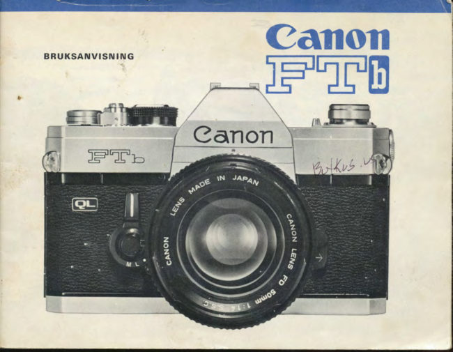 Canon SWEDISH manual cover