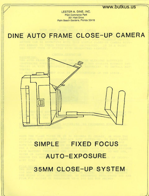 DINE Auto Frame Close-Up camera manual cover