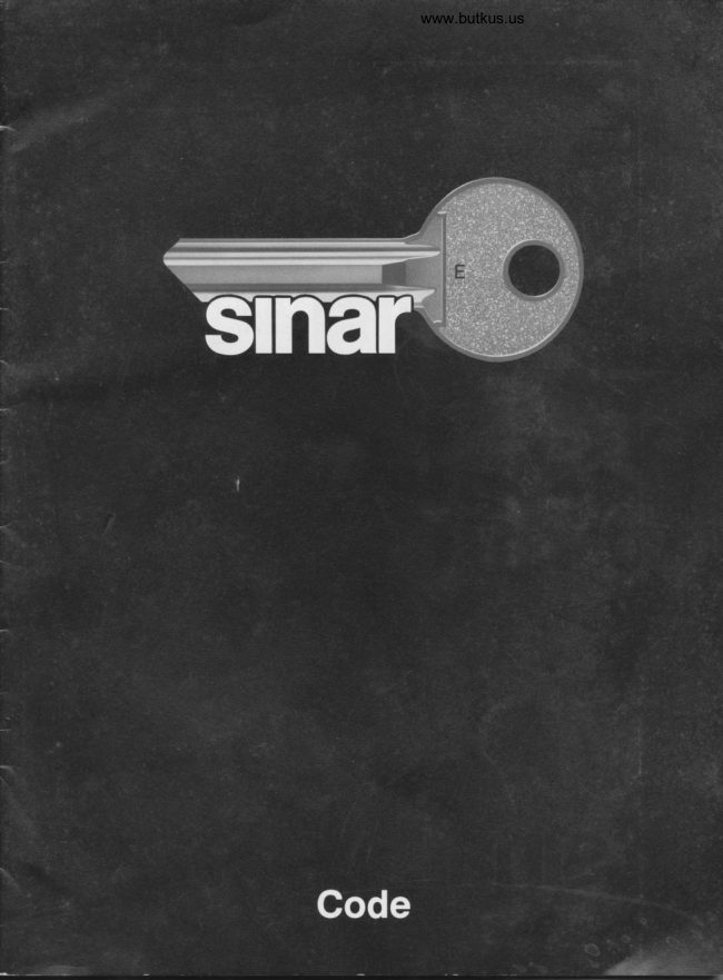 Sinar Code booklet - 1981 manual cover