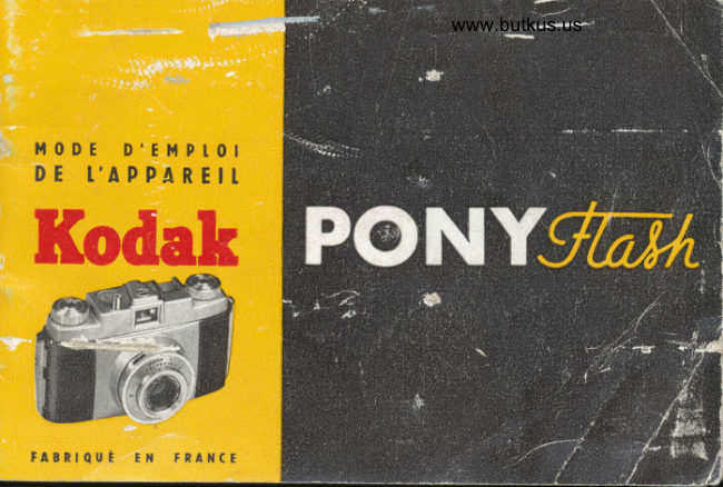 Kodak Pony Flash manual cover