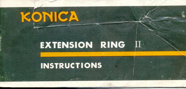 Konica Extension Ring II manual cover