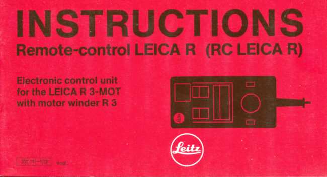 Leica R remote control Leica R3-MOT with winder R3 manual cover