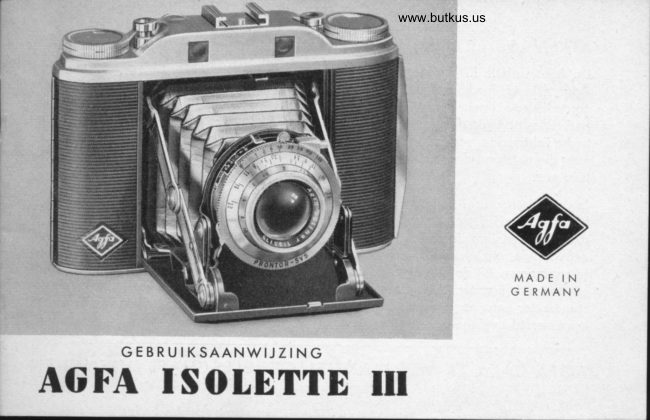 Agfa Isolette III Gebruiksaanwijzing manual cover