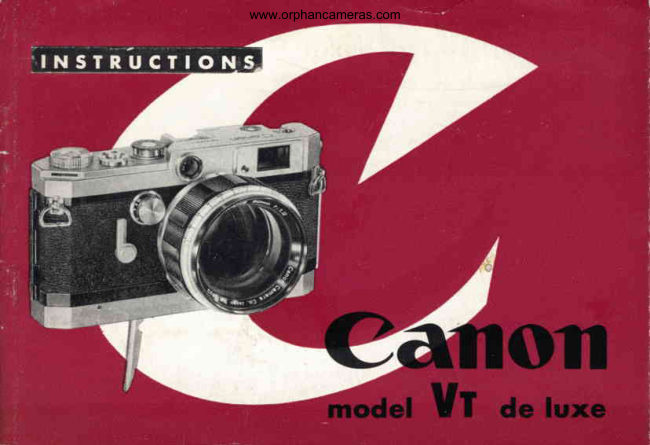 Canon VT DeLuxe manual cover