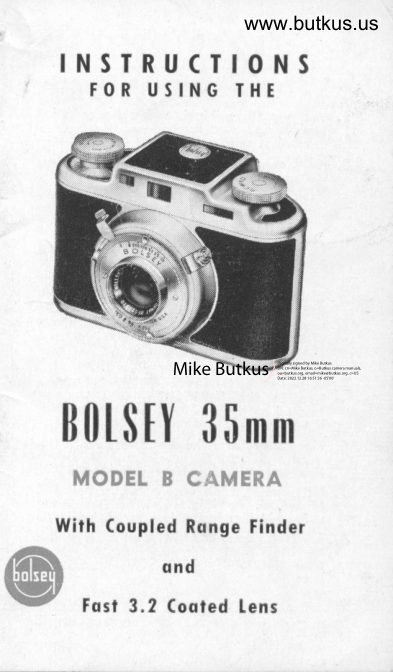 Bolsey Model B manual cover