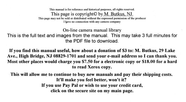 Photographic advertisements — pages 31–61 manual cover