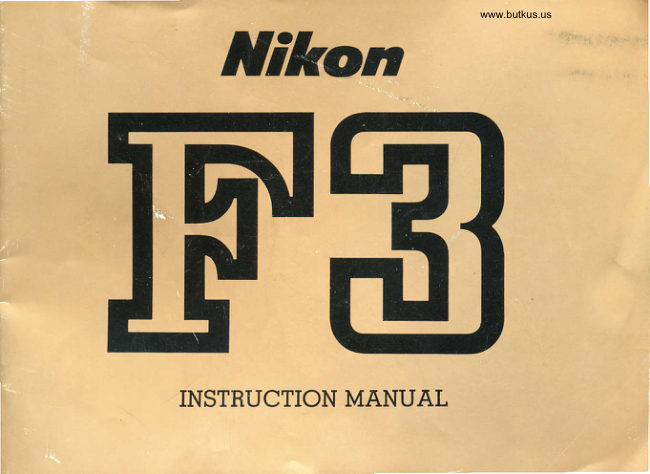 NIKON F3 manual cover