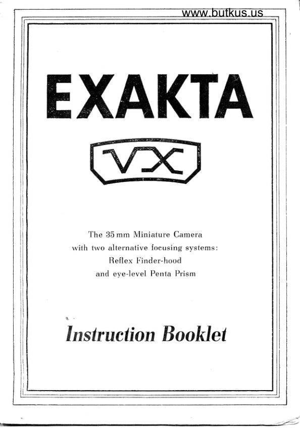Exakta ANOTHER manual cover
