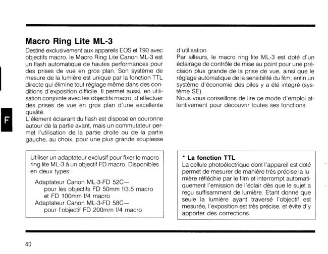 Canon Macro Ring Ml 3 Langages manual cover