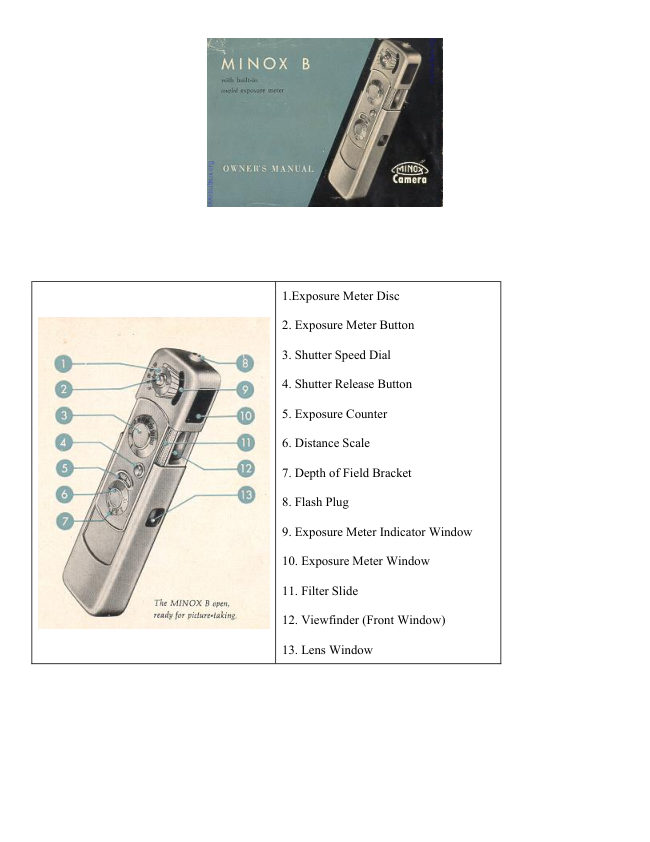 Minox B manual cover