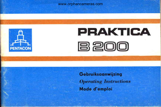 Praktica B200 manual cover
