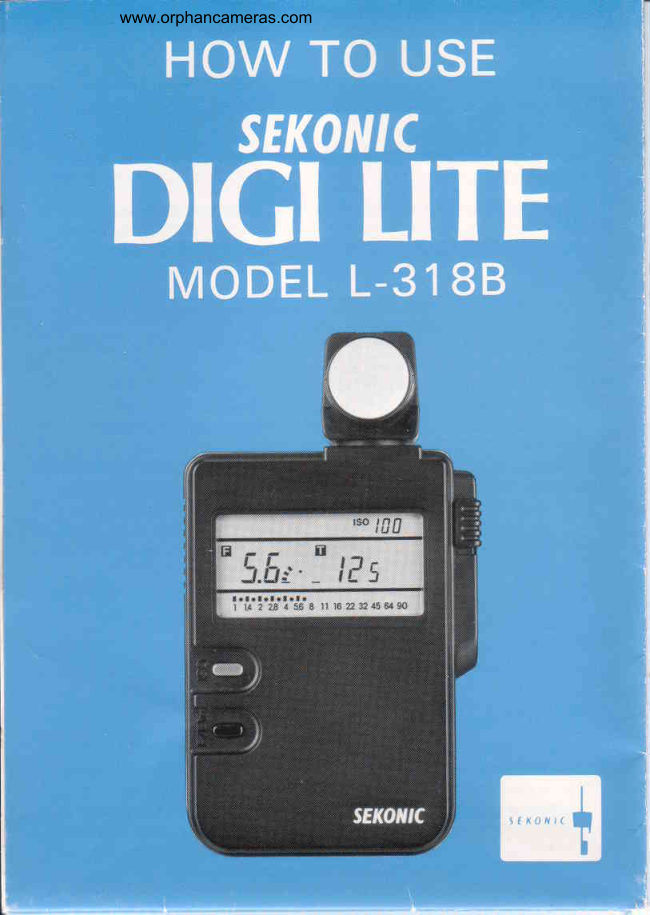 Sekonic Digi Lite Model L-318b manual cover