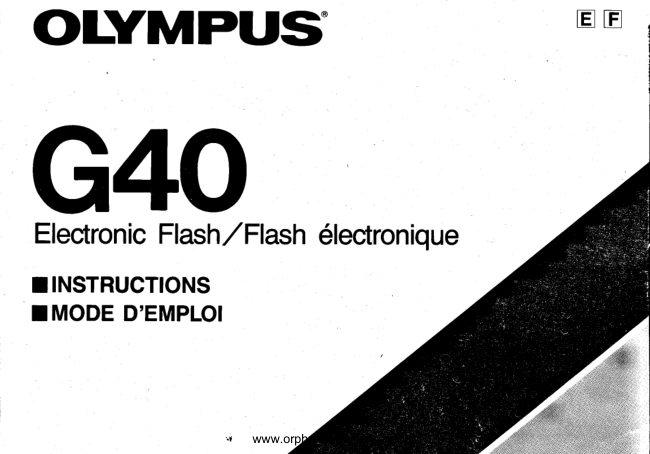 Olympus G40 Electronic Flash manual cover