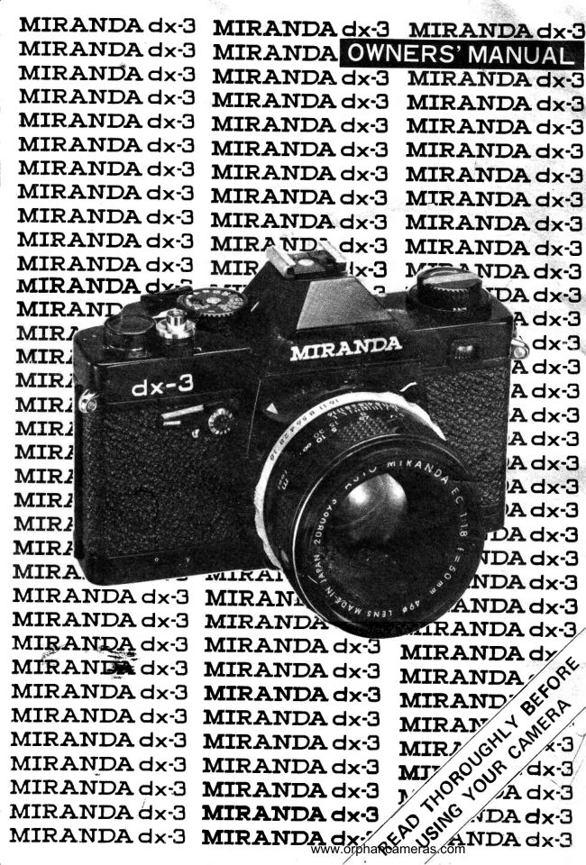 Miranda DX-3 manual cover