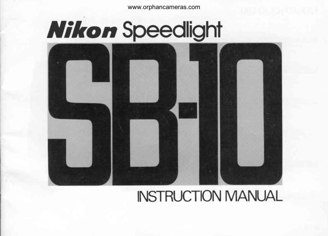 Nikon SB-10 manual cover