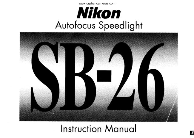Nikon Speedlight SB-26 manual cover