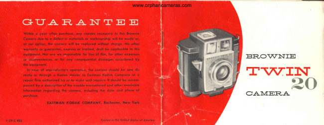 Kodak Brownie Twin 20 manual cover
