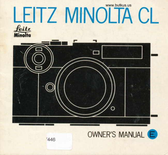 Minolta CL film manual cover