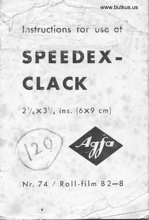 Agfa Speedex-Clack manual cover