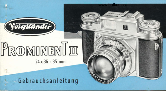 Voigtlander Prominent II Gebrauchsanleitung manual cover