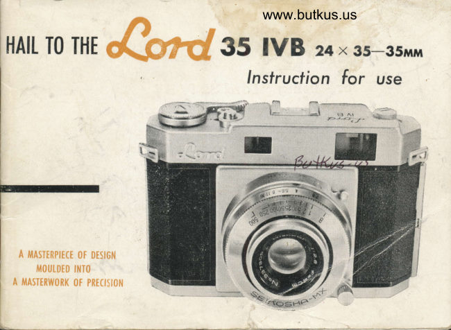 Lord 35 IVB manual cover