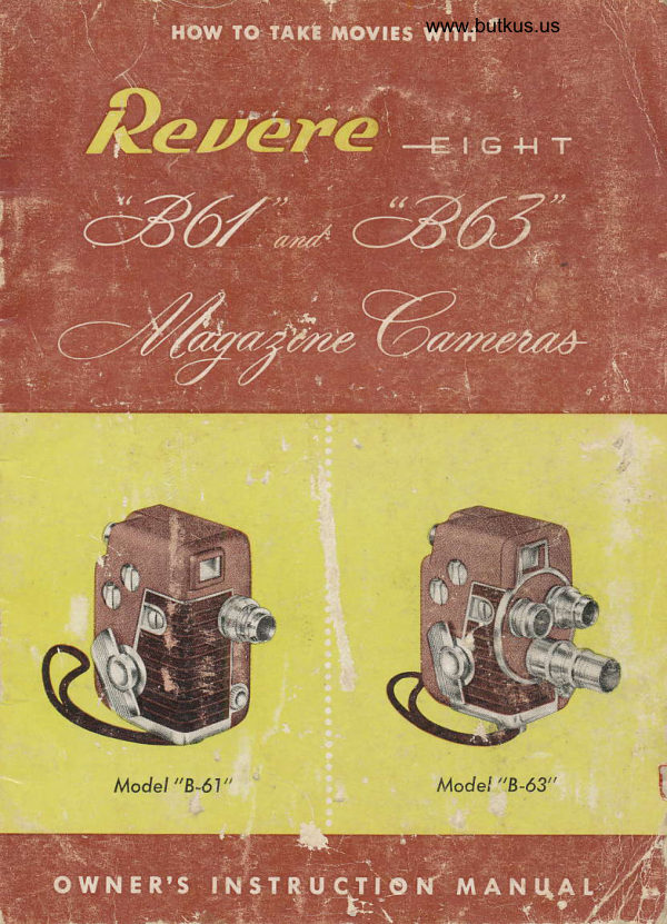 Revere Eight B61 and B63 magazine manual cover