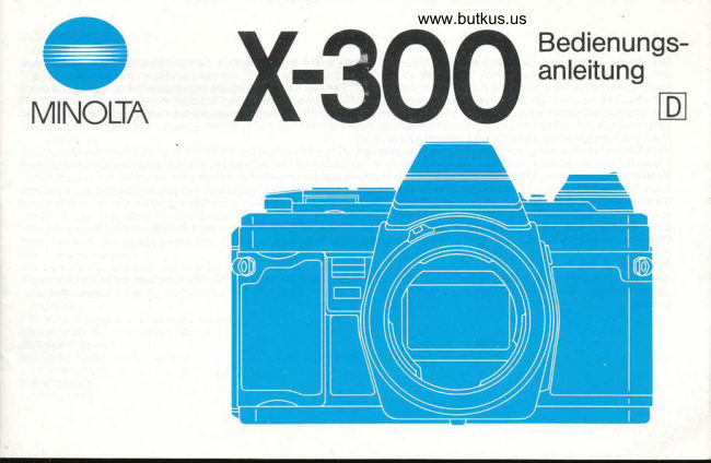 Minolta X-300 manual cover