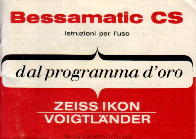 Voigtlander Bessamatic manual cover