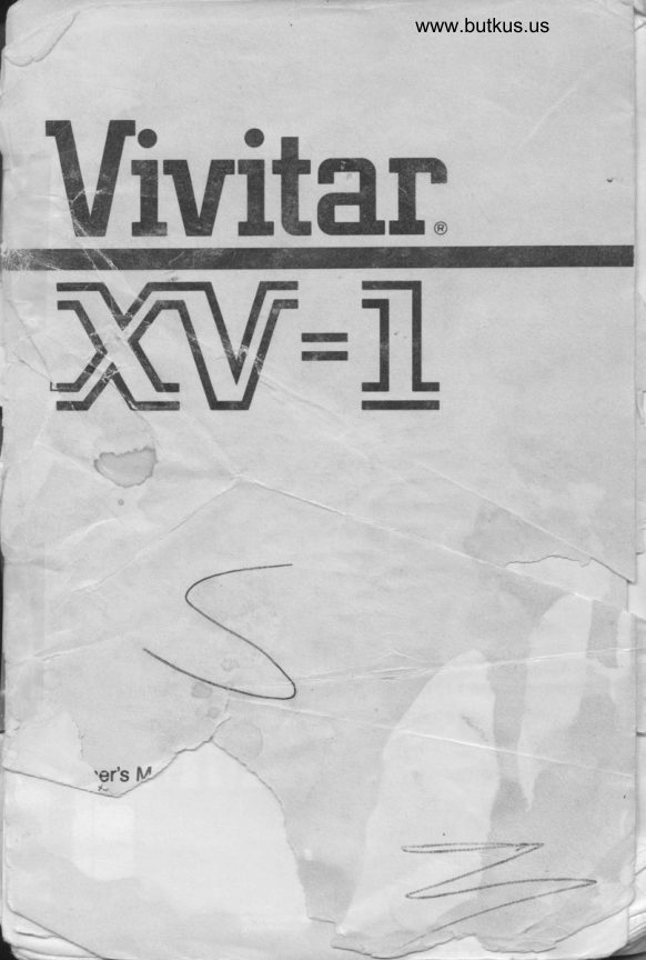 Vivitar XV-1 manual cover