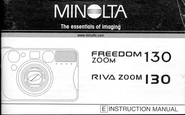 Minolta Freedom Zoom 130 Minolta RIVA Zoom 130 manual cover