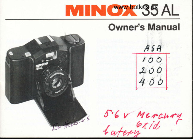 Minox 35 AL manual cover