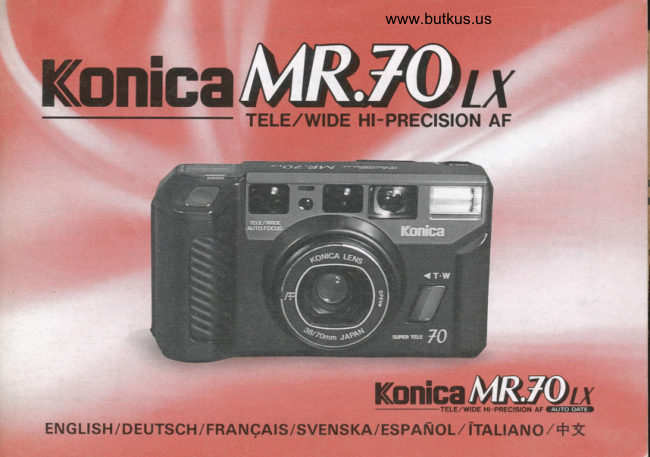 Konica Mr 70 Lx manual cover