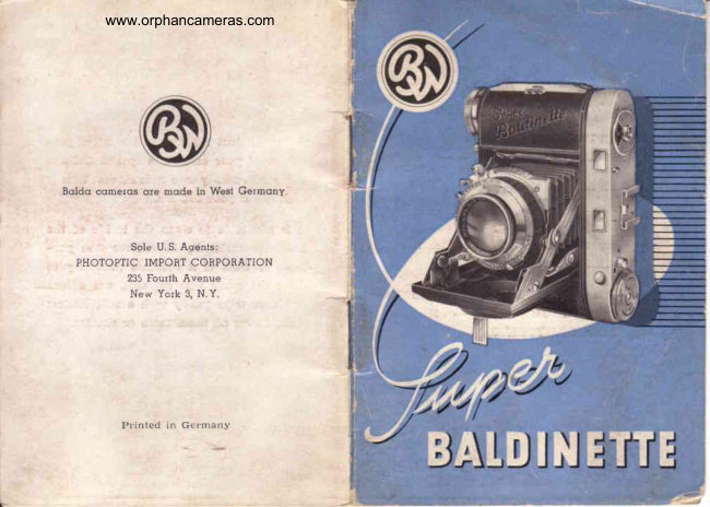 Balda Super Baldinette manual cover