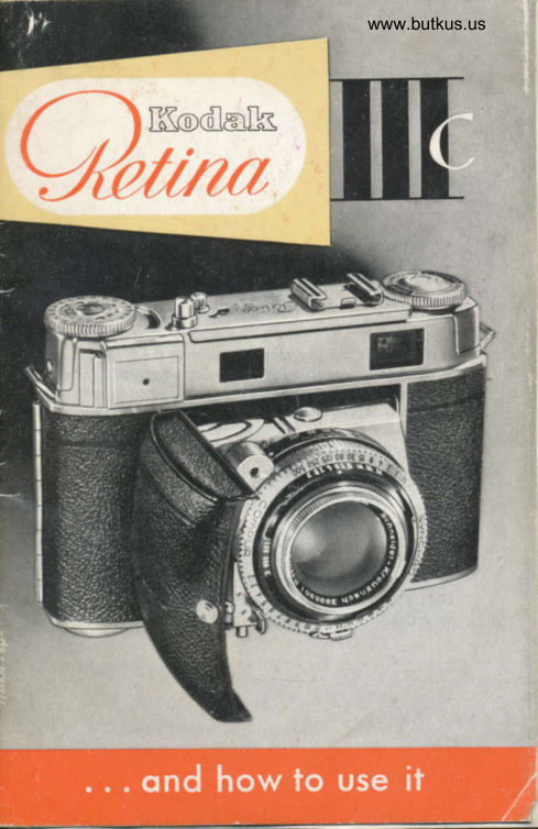 Kodak Retina IIIc w/suppliment and lens information manual cover