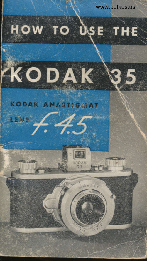 KODAK 35 w/Kodak Anastigmat F4.5 manual cover